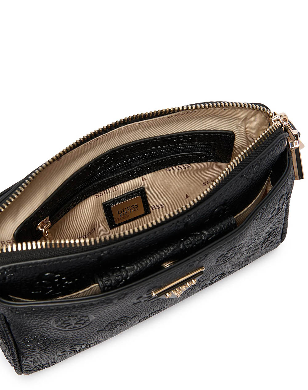 Guess Cresidia Ii Mini Xbody Top Zip Τσάντα Γυναικείο Hwpd9888720-Blo Totalblack Γυναικεία αξεσουάρ τσάντες Politikos Shop Πολιτικός