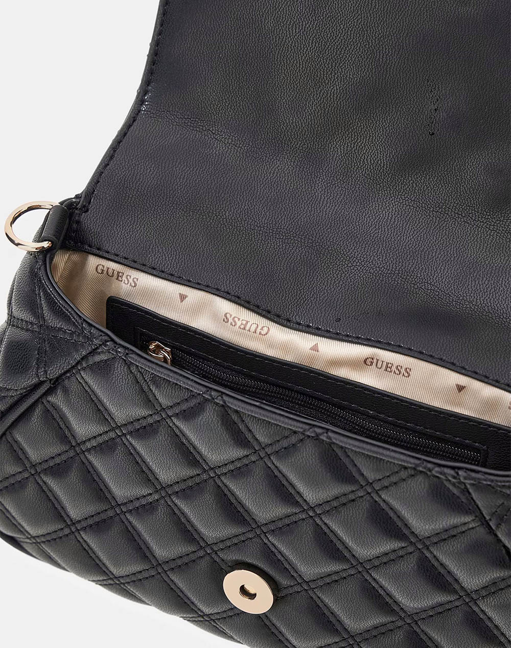 Guess Giully Ii Top Handle Flap Τσάντα Γυναικείο Hwqg9673190-Bla Black Γυναικεία αξεσουάρ τσάντες Politikos Shop Πολιτικός
