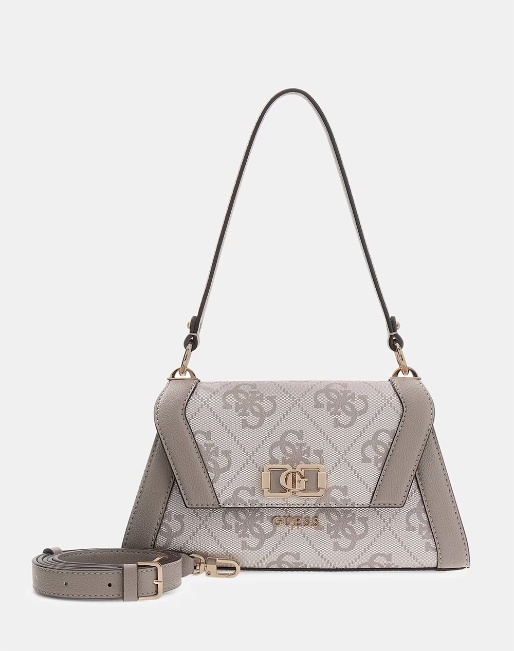 GUESS KARNILLA LOGO FLAP SHLDR BAG ΤΣΑΝΤΑ ΓΥΝΑΙΚΕΙΟ HWOS9901190-DKO Ecru