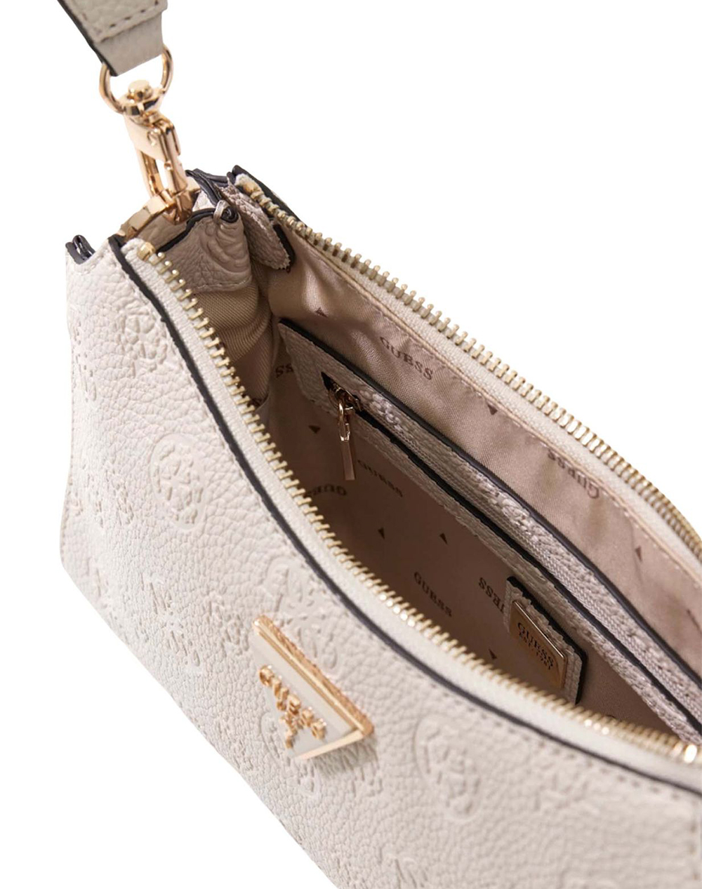 Guess Cresidia Ii Top Zip Shldr Bag Τσάντα Γυναικείο Hwpd9888180-Ofl Ecru Γυναικεία αξεσουάρ τσάντες Politikos Shop Πολιτικός