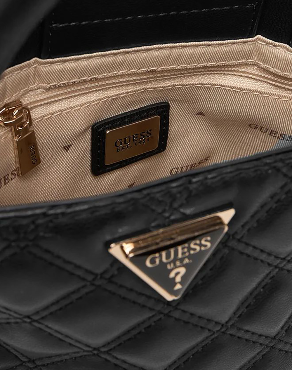 Guess Giully Ii Mini Tote Τσάντα Γυναικείο Hwqg9673760-Bla Black Γυναικεία αξεσουάρ τσάντες Politikos Shop Πολιτικός