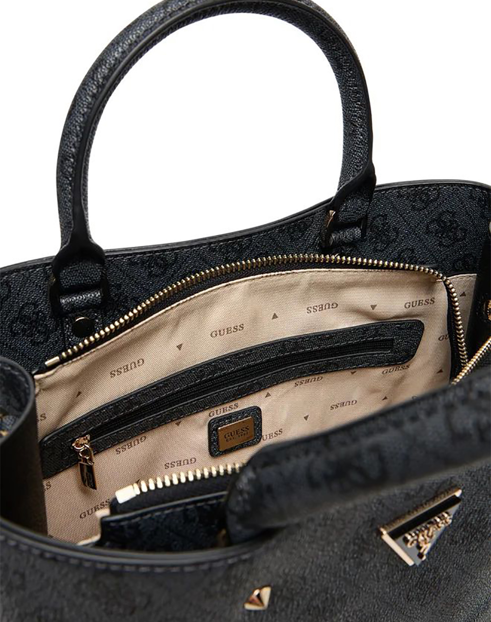 Guess Meridian Ii Girlfriend Satchel Τσάντα Γυναικείο Hwsg6974060-Clo Gray Γυναικεία αξεσουάρ τσάντες Politikos Shop Πολιτικός