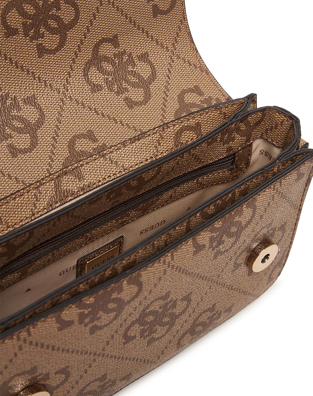 Guess Janie Logo Cnvrtbl Xbody Flap Τσάντα Γυναικείο Hwos9924210-Ltl Chocolate Γυναικεία αξεσουάρ τσάντες Politikos Shop Πολιτικός