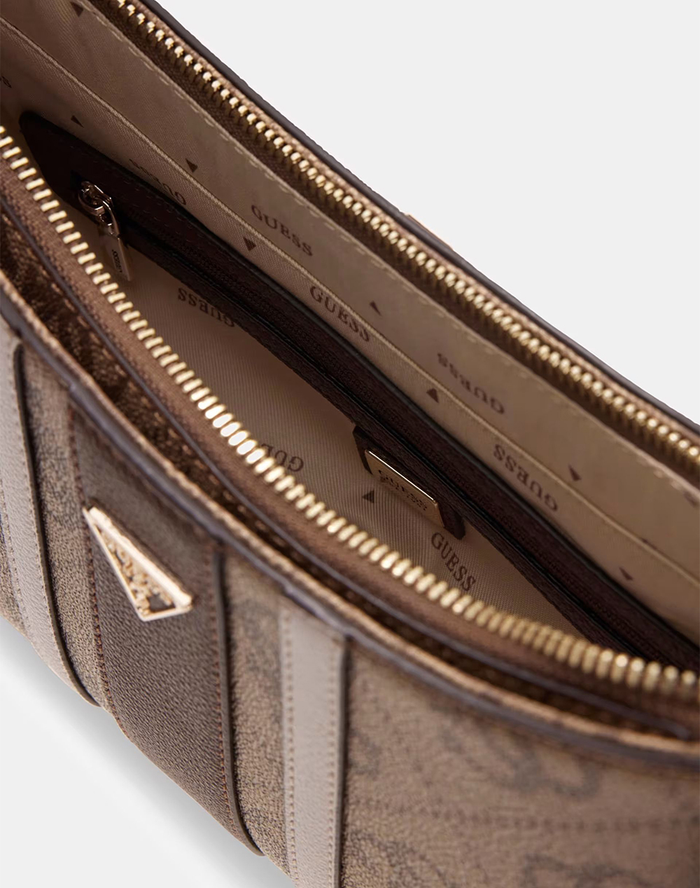 Guess Noelle Ii Top Zip Shoulder Bag Τσάντα Γυναικείο Hwss9672180-Lgw Cappuccino Γυναικεία αξεσουάρ τσάντες Politikos Shop Πολιτικός
