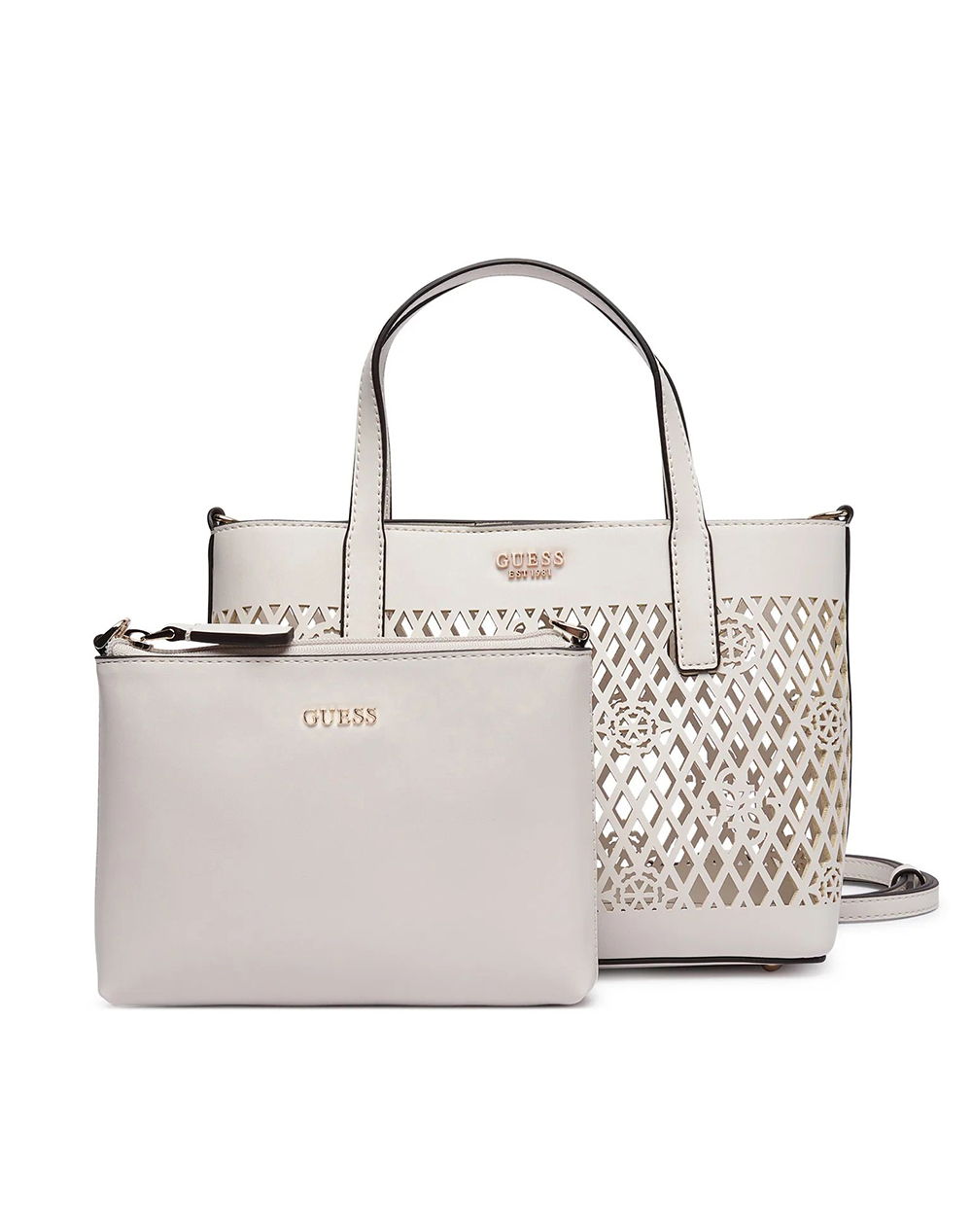 GUESS LETTY 2 IN 1 MINI TOTE ΤΣΑΝΤΑ ΓΥΝΑΙΚΕΙΟ HWPG9911750-OFF OffWhite