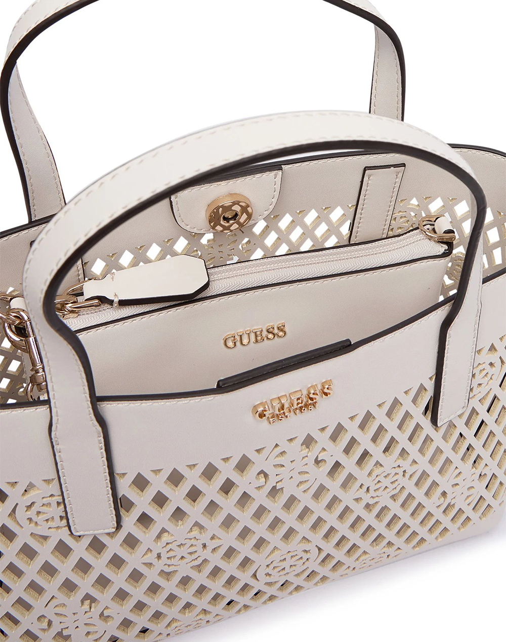 Guess Letty 2 In 1 Mini Tote Τσάντα Γυναικείο Hwpg9911750-Off Offwhite Γυναικεία αξεσουάρ τσάντες Politikos Shop Πολιτικός