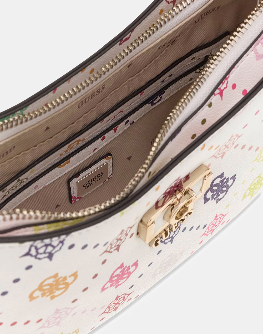 Guess Emelie Logo Top Zip Shldr Bag Τσάντα Γυναικείο Hwgm9928180-Muo Multi Γυναικεία αξεσουάρ τσάντες Politikos Shop Πολιτικός
