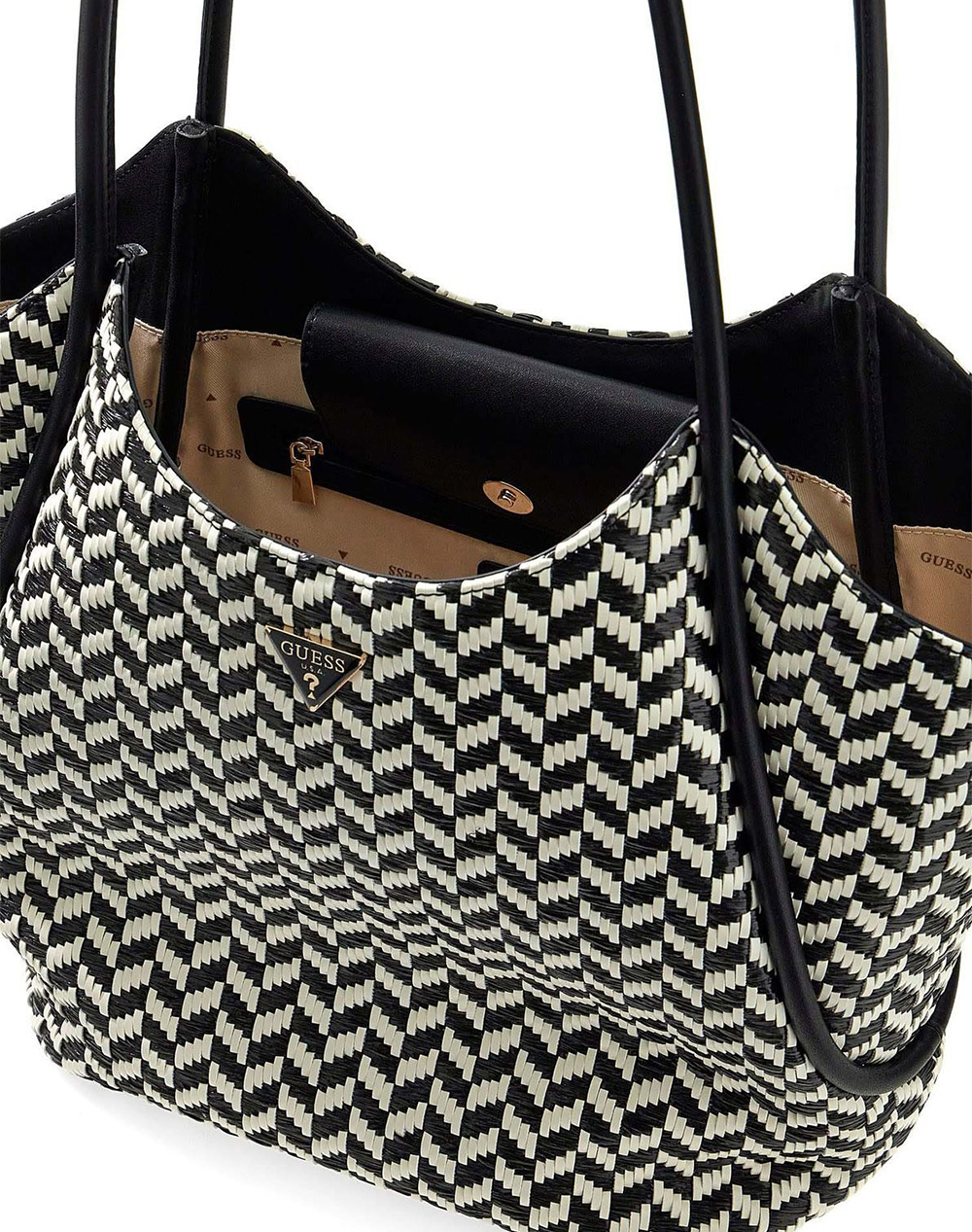 Guess Tessi 2 In 1 Tote Τσάντα Γυναικείο Hwwg7691230-Bml Jetblack Γυναικεία αξεσουάρ τσάντες Politikos Shop Πολιτικός