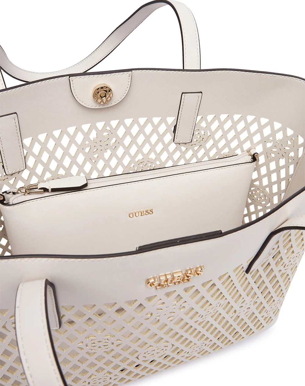 Guess Letty 2 In 1 Tote Τσάντα Γυναικείο Hwpg9911240-Off Offwhite Γυναικεία αξεσουάρ τσάντες Politikos Shop Πολιτικός