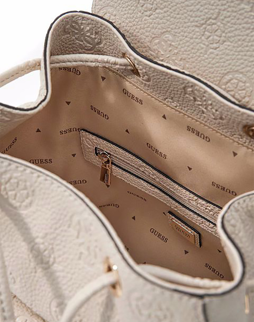 Guess Cresidia Ii Sml Flap Backpack Τσάντα Γυναικείο Hwpd9888310-Ofl Ecru Γυναικεία αξεσουάρ τσάντες Politikos Shop Πολιτικός