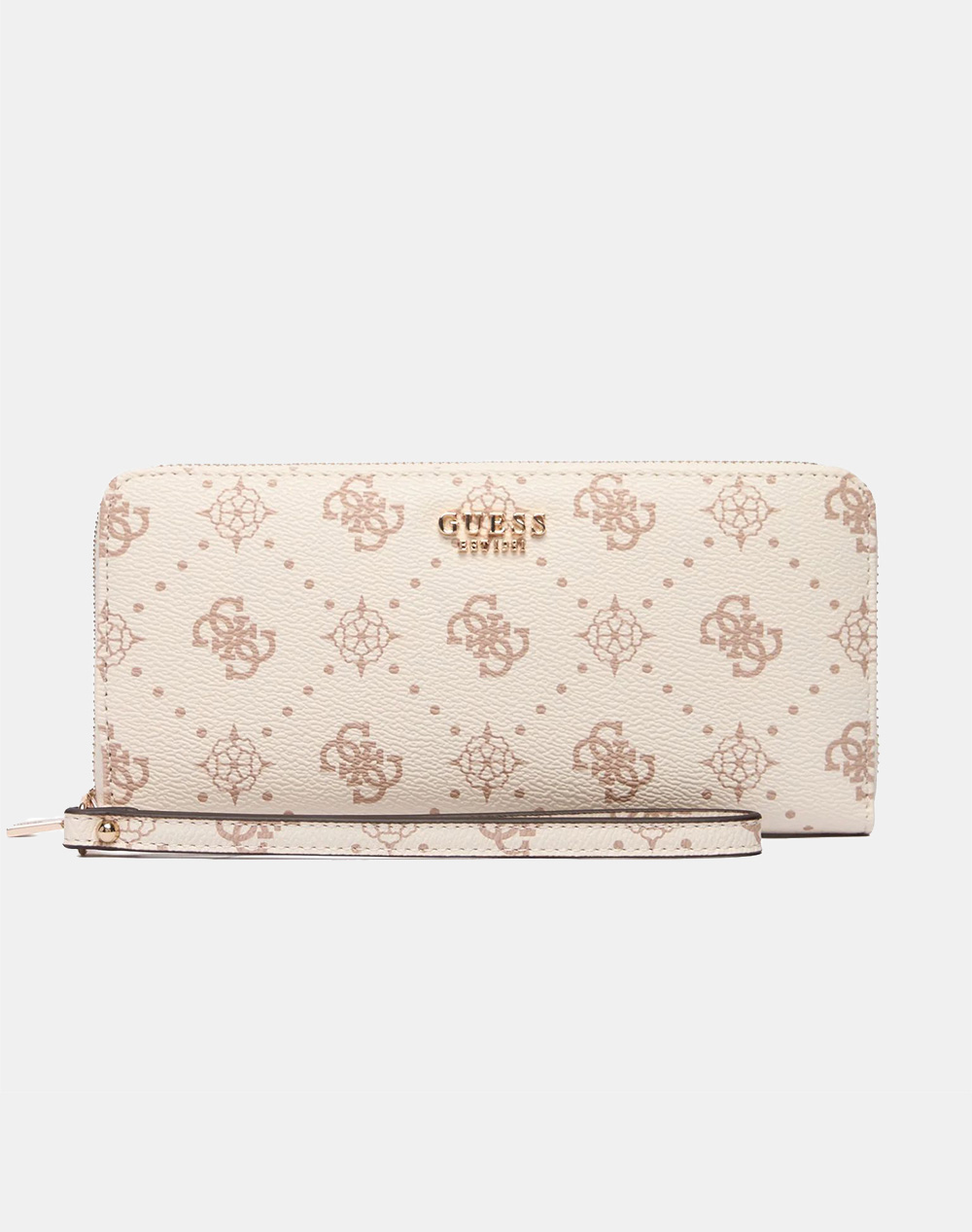 GUESS CARRIE LOGO SLG LRG ZIP AROUND ΠΟΡΤΟΦΟΛΙ ΓΥΝΑΙΚΕΙΟ SWGP9898146-VNO Cream