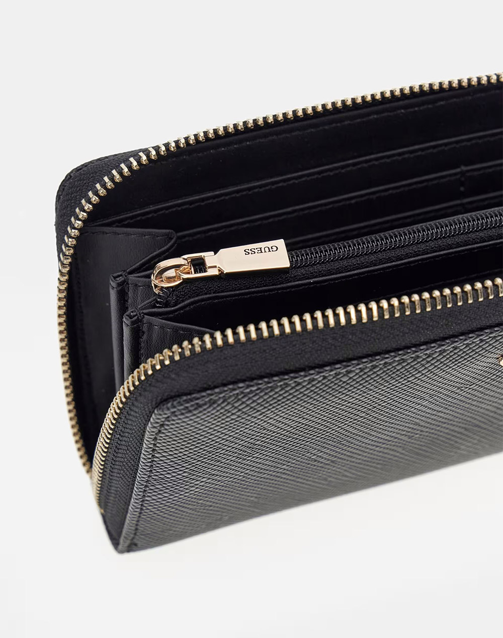 Guess Laurel Ii Slg Large Zip Around Αξεσουάρ Γυναικείο Swzg7459146-Bla Black Γυναικεία αξεσουάρ Πορτοφολια Politikos Shop Πολιτικός