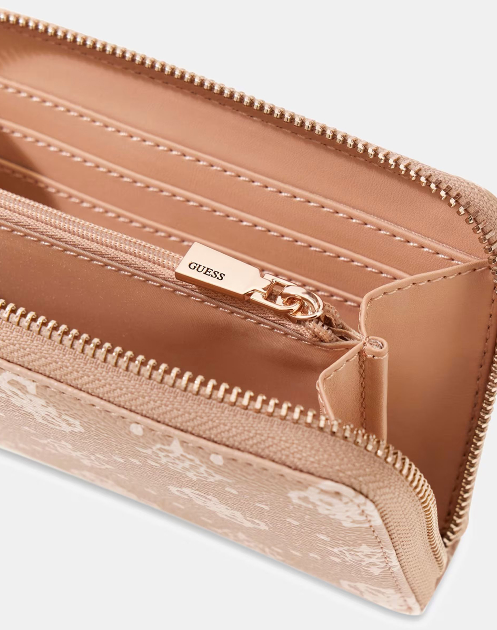 Guess Emelie Logo Slg Med Zip Around Αξεσουάρ Γυναικείο Swgp9928140-Bsg Biege Γυναικεία αξεσουάρ Πορτοφολια Politikos Shop Πολιτικός