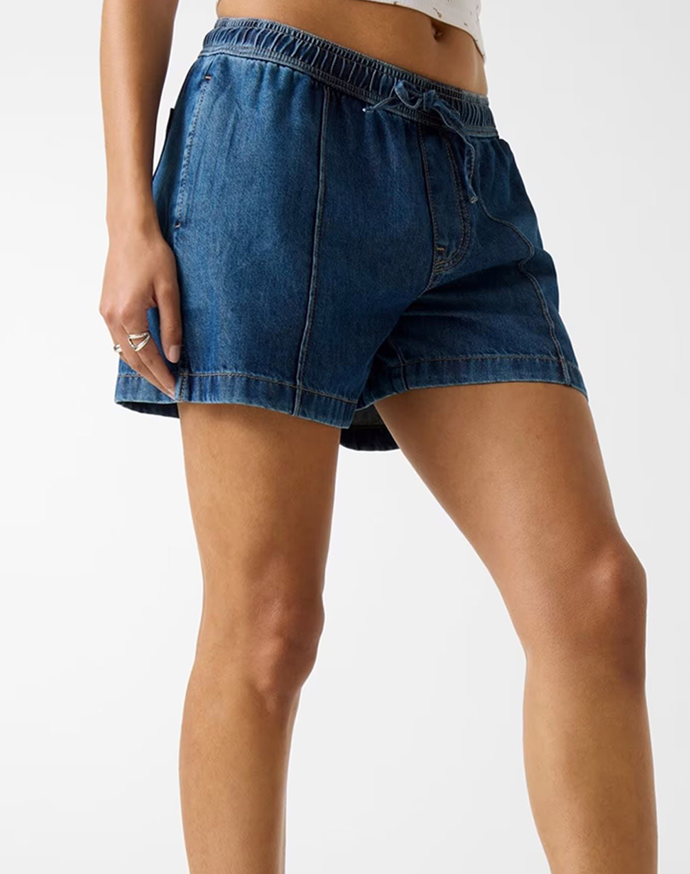 Guess Jeans Γυναικείο Τζιν Σόρτς Τζιν Μπλε Βαμβάκι Λυοσέλ