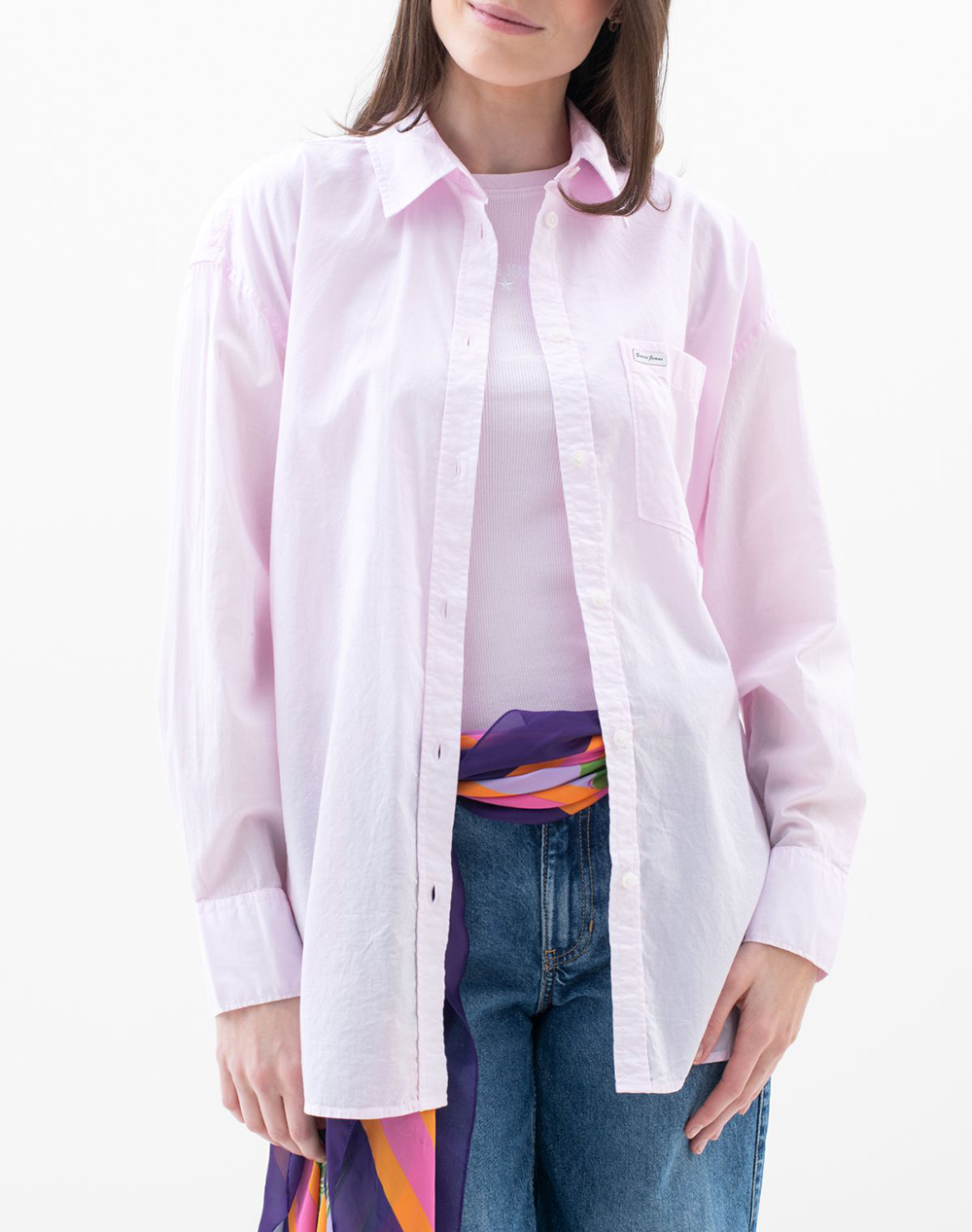 GUESS JEANS GJ LS OS POCKET SHIRT ΠΟΥΚΑΜΙΣΟ ΓΥΝΑΙΚΕΙΟ W6GHC2WN861-G491 Lilac