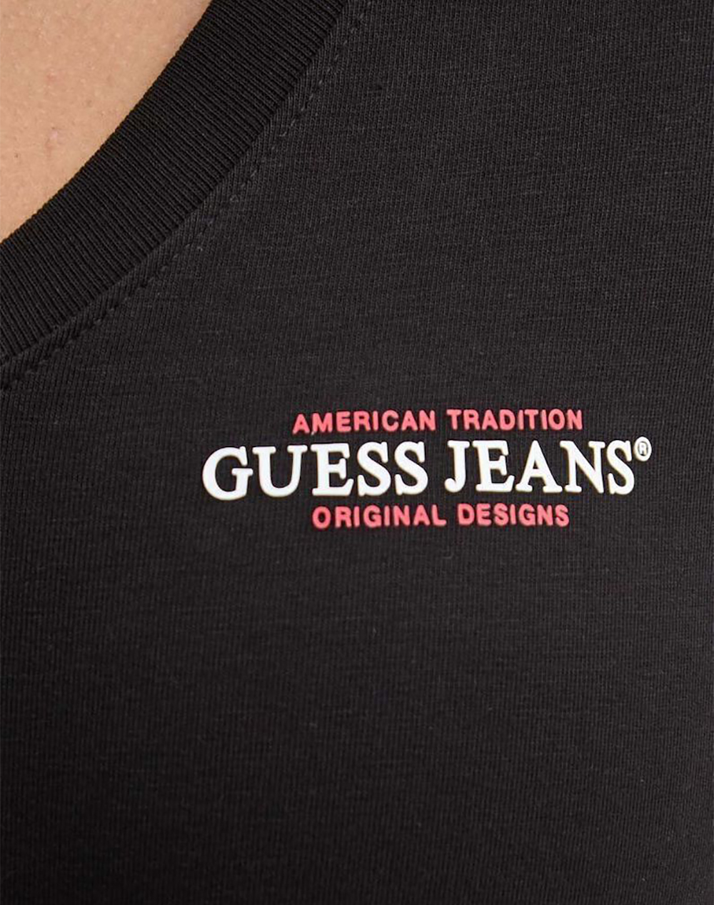 Guess Jeans Gj Ss Vn Slim Mini America Tee Μπλούζα Γυναικείο W4Yi23J1314-Jblk Black Γυναικεία ρούχα μπλούζες Τ-Shirt Politikos Shop Πολιτικός