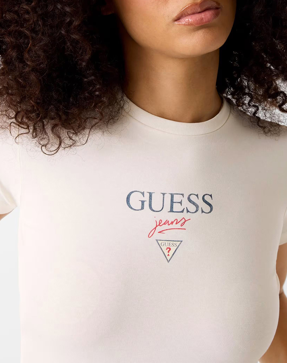 Guess Jeans Gj Ss Cn Baby Baker Tee Μπλούζα Γυναικείο W6Ri15J1314-G053 Cream Γυναικεία ρούχα μπλούζες Τ-Shirt Politikos Shop Πολιτικός