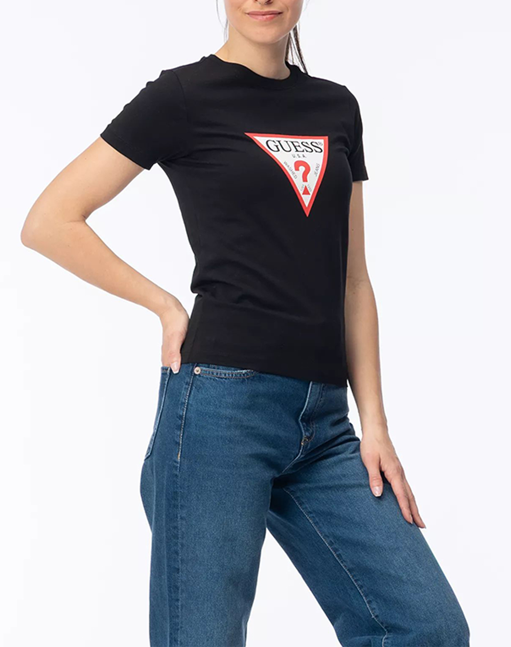 GUESS JEANS GJ SS CN SLIM ICONIC TEE ΜΠΛΟΥΖΑ ΓΥΝΑΙΚΕΙΟ W4YI04J1314-JBLK Black