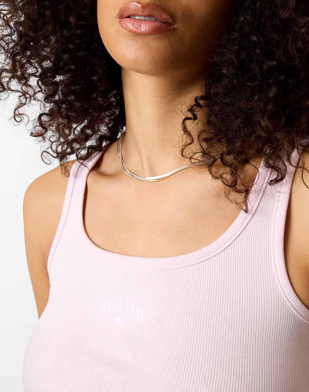 Guess Jeans Gj Rib Embro Tank Top Μπλούζα Γυναικείο W6Gpz2Ka0H1-G491 Lilac Γυναικεία ρούχα μπλούζες Τοπ Κορμακια Politikos Shop Πολιτικός