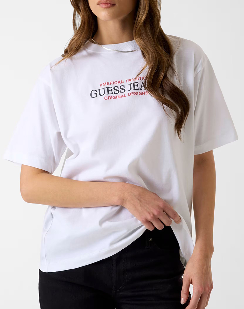 GUESS JEANS GJ SS CN OS AMERICAN TR TEE ΜΠΛΟΥΖΑ ΓΥΝΑΙΚΕΙΟ W4YI08K8HM0-G011 White