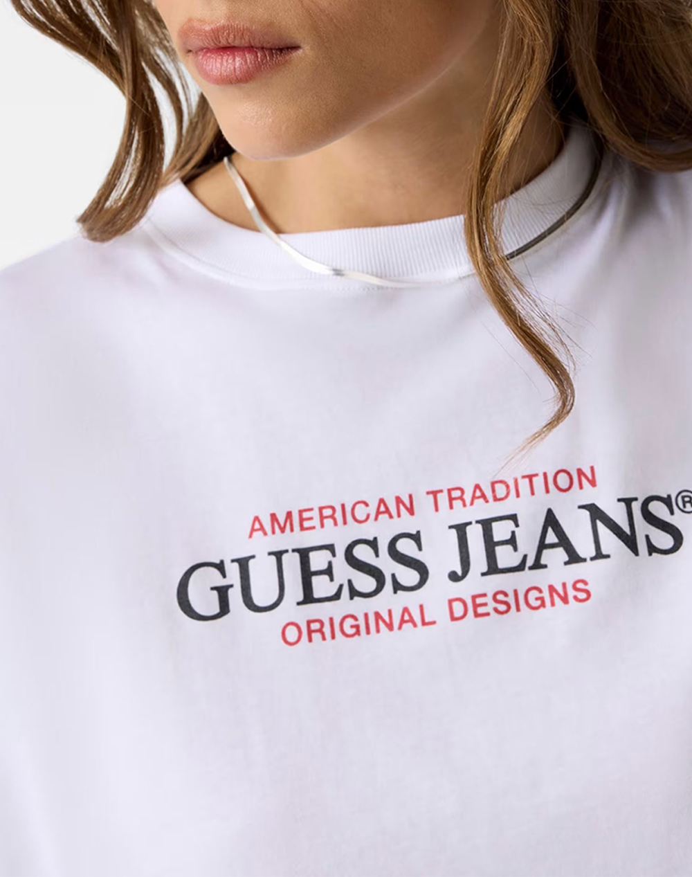 Guess Jeans Gj Ss Cn Os American Tr Tee Μπλούζα Γυναικείο W4Yi08K8Hm0-G011 White Γυναικεία ρούχα μπλούζες Τ-Shirt Politikos Shop Πολιτικός