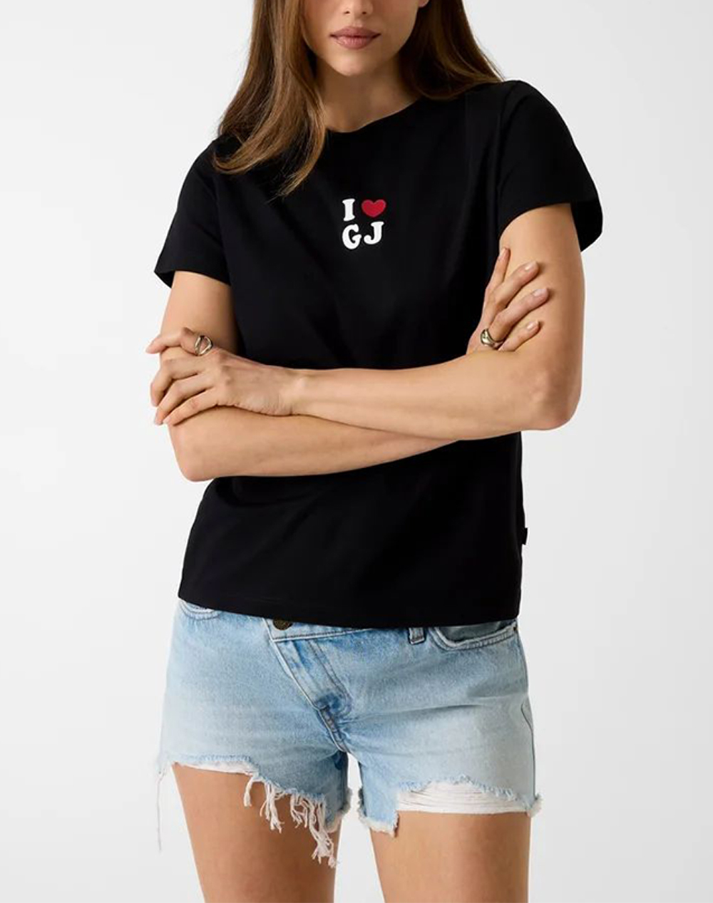 GUESS JEANS GJ SS CN I LOVE GJ REG TEE ΜΠΛΟΥΖΑ ΓΥΝΑΙΚΕΙΟ W6GI45K8HM0-JBLK Black