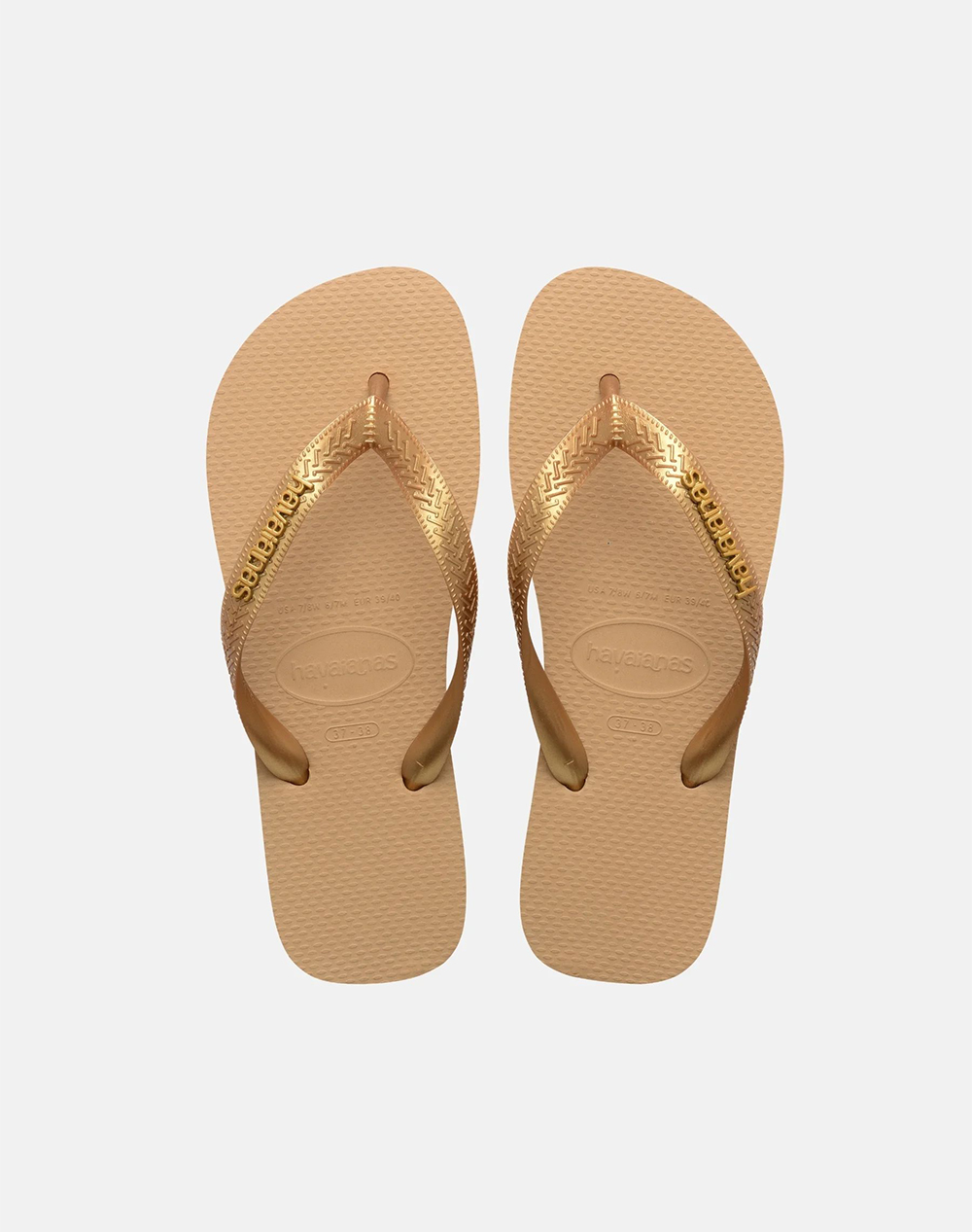 Havaianas Hav Top Logo Metallic 4127244-00570 Gold Γυναικεία παπούτσια Σαγιοναρες Politikos Shop Πολιτικός
