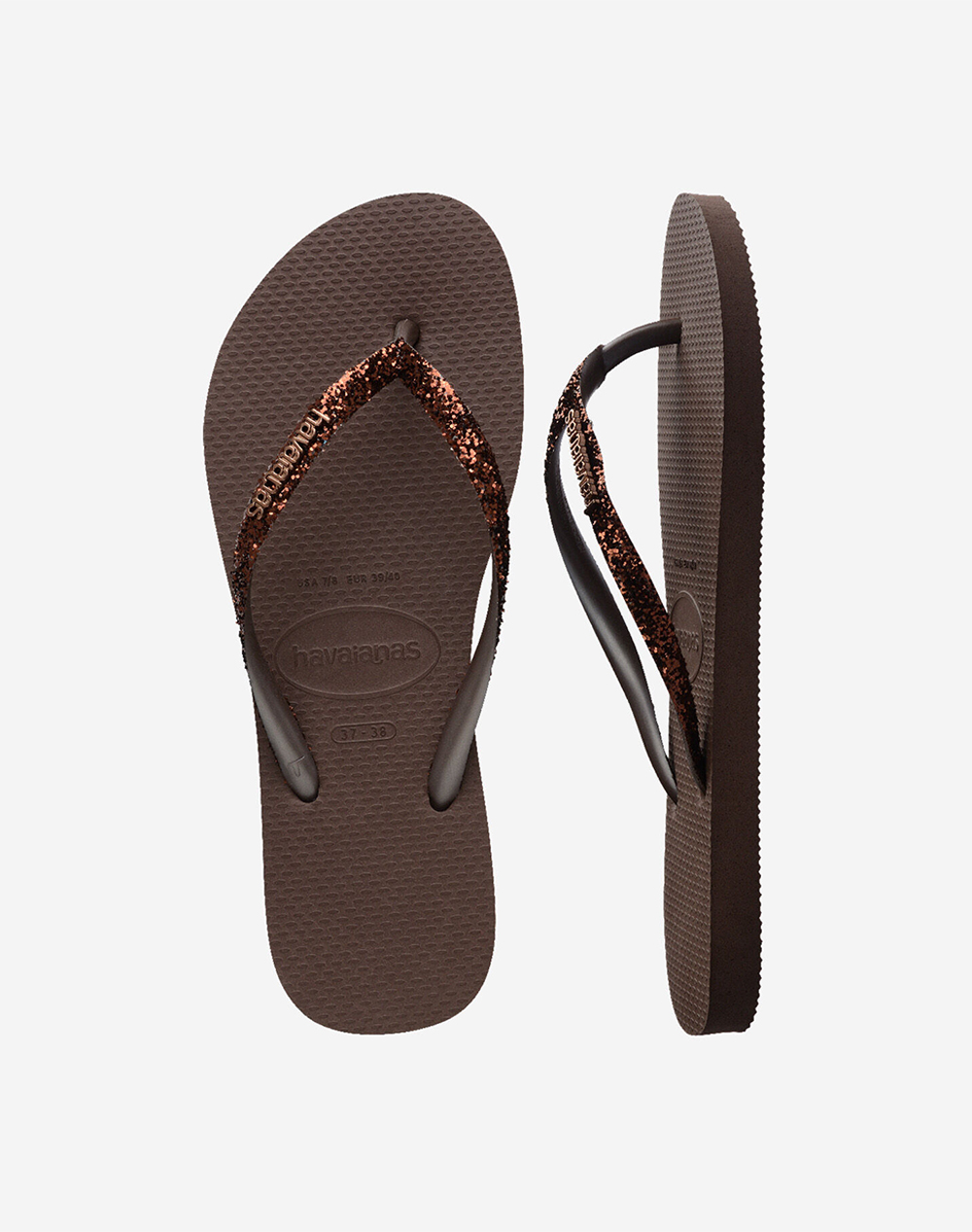 Havaianas Hav Slim Glitter Ii 4146975-00727 Darkbrown Γυναικεία παπούτσια Σαγιοναρες Politikos Shop Πολιτικός