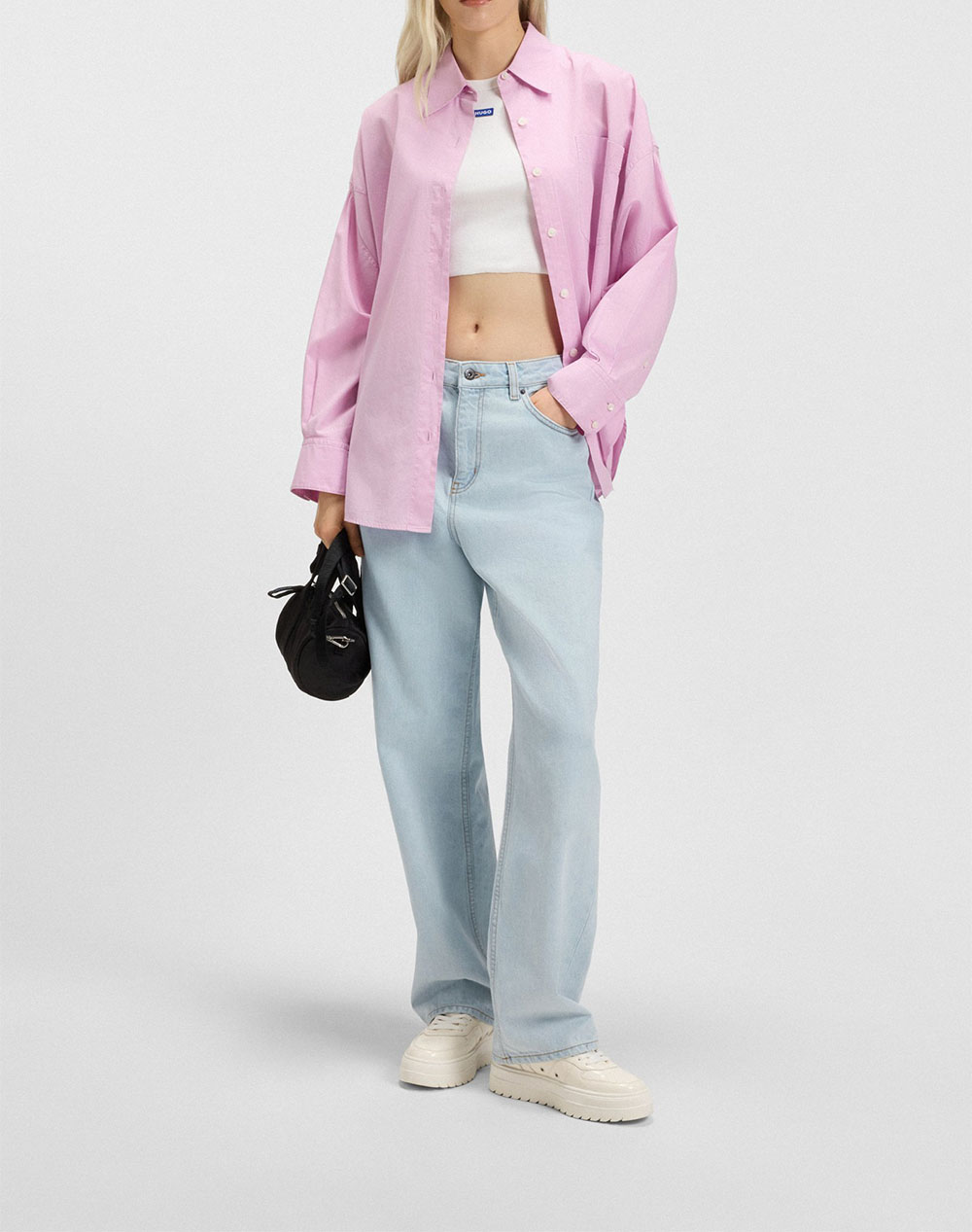 Hugo Leni B 10266024 03 50535097-449 Denimlightblue Γυναικεία ρούχα παντελόνια Jean 5P Cargo Politikos Shop Πολιτικός