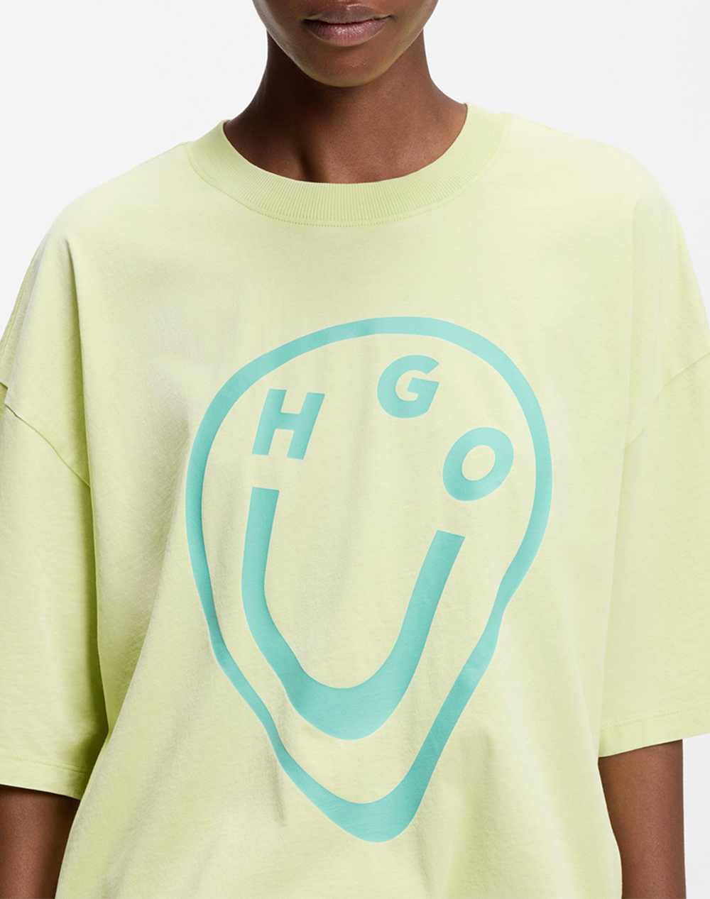 Hugo Oversized Tee B 11 10279034 01 50560783-323 Lightgreen Γυναικεία ρούχα μπλούζες Τ-Shirt Politikos Shop Πολιτικός