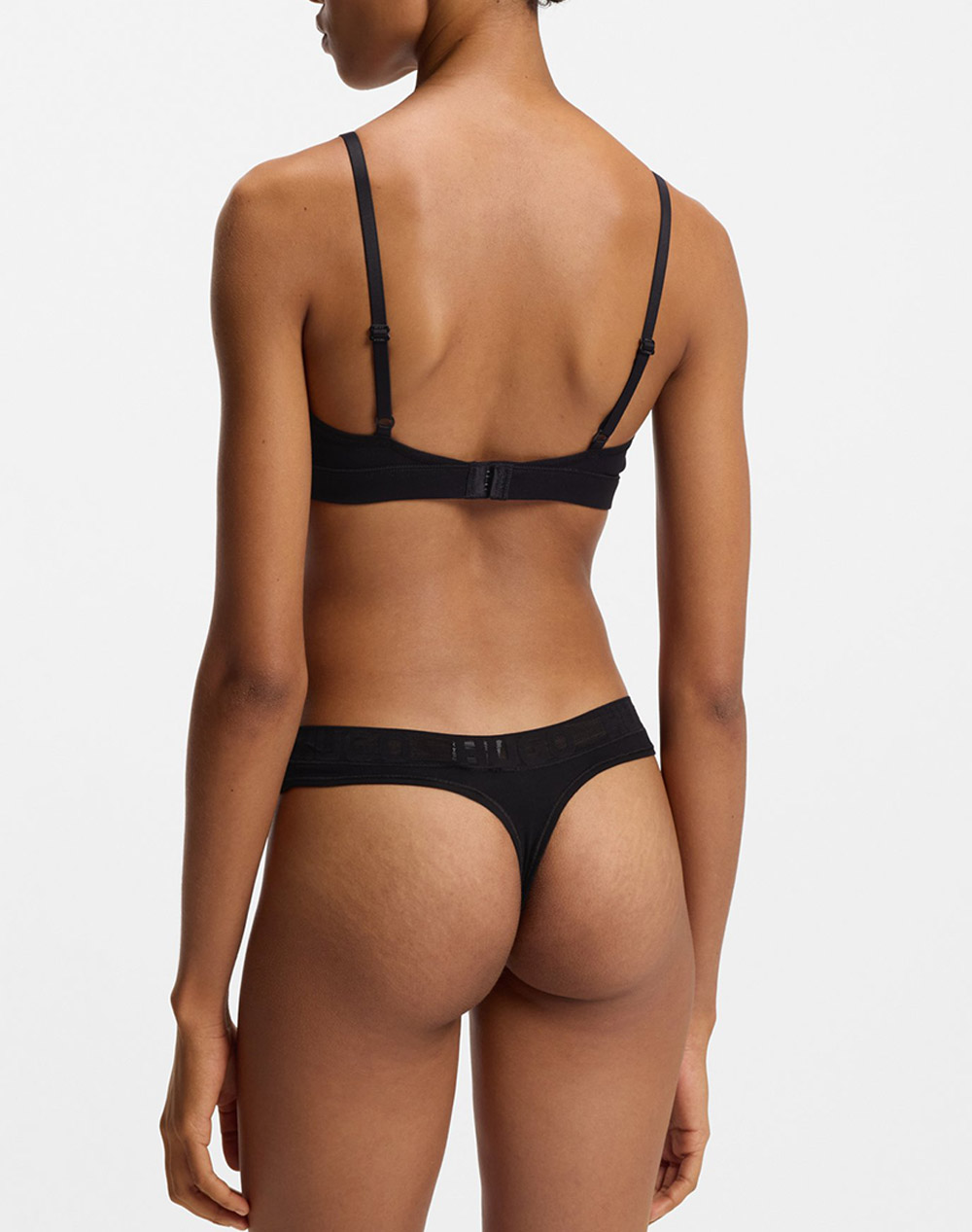 Hugo Mesh Logo Thong 10277541 01 50557141-001 Black Γυναικεία εσώρουχα Σλιπ Politikos Shop Πολιτικός
