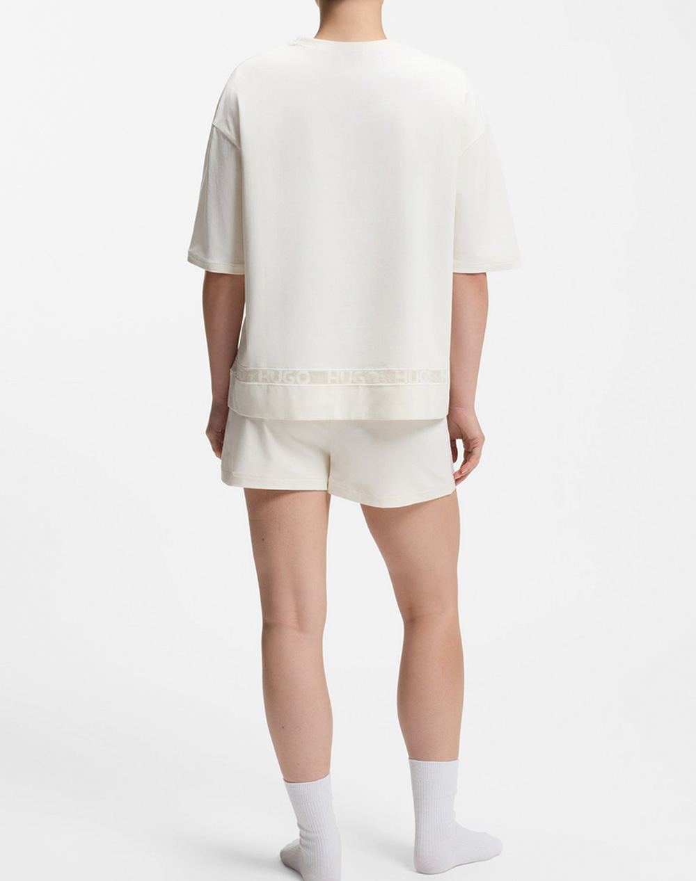 HUGO MESH LOGO SHORT-SET 10277442 01 50561609-110 Ecru φωτογραφία