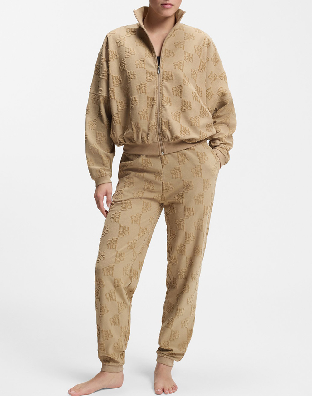 HUGO TERRYMONOGRAM_PANTS 10271234 01 50556809-232 SandyBrown φωτογραφία