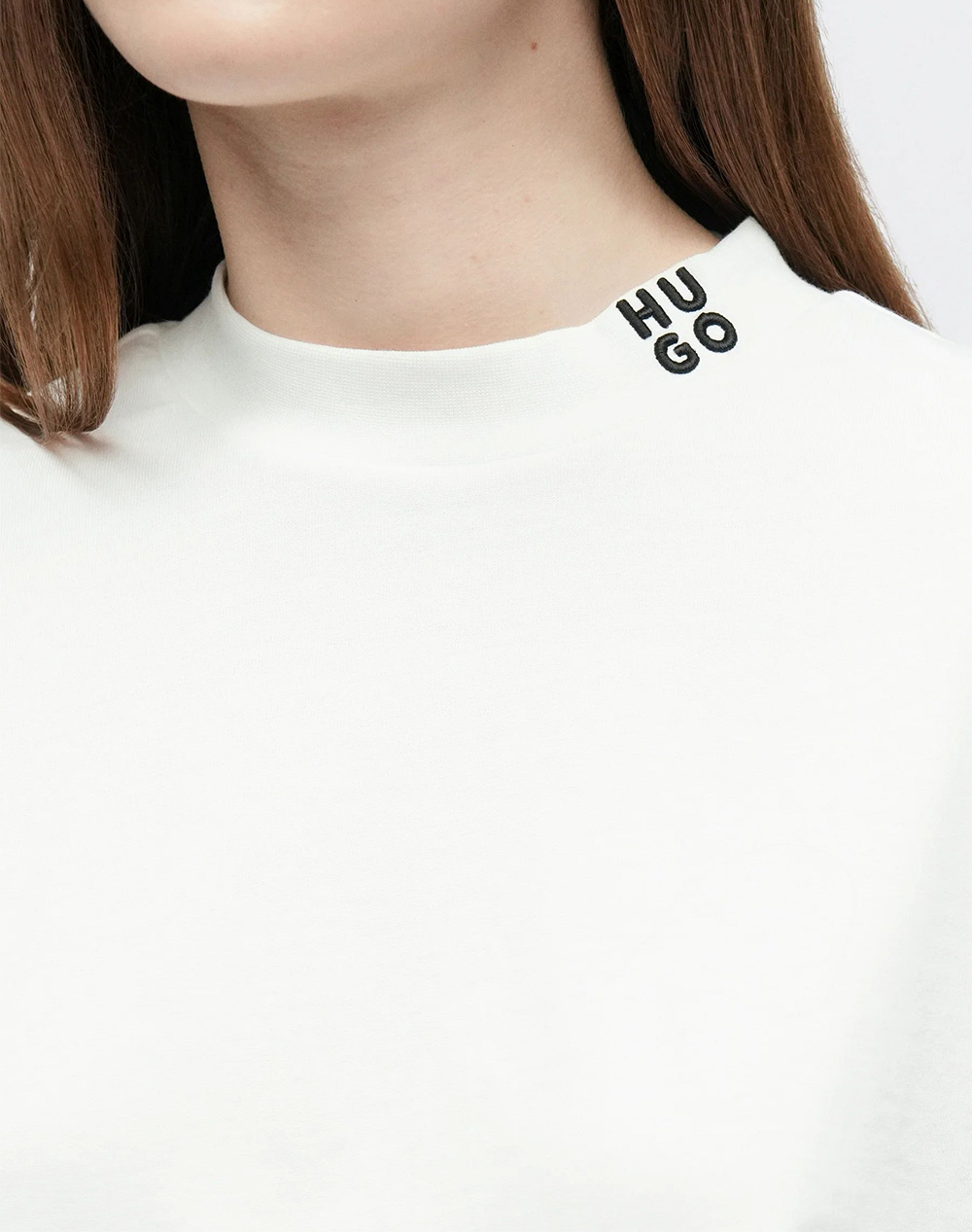 Hugo Damelody 10279228 01 50561189-100 White Γυναικεία ρούχα μπλούζες Τ-Shirt Politikos Shop Πολιτικός