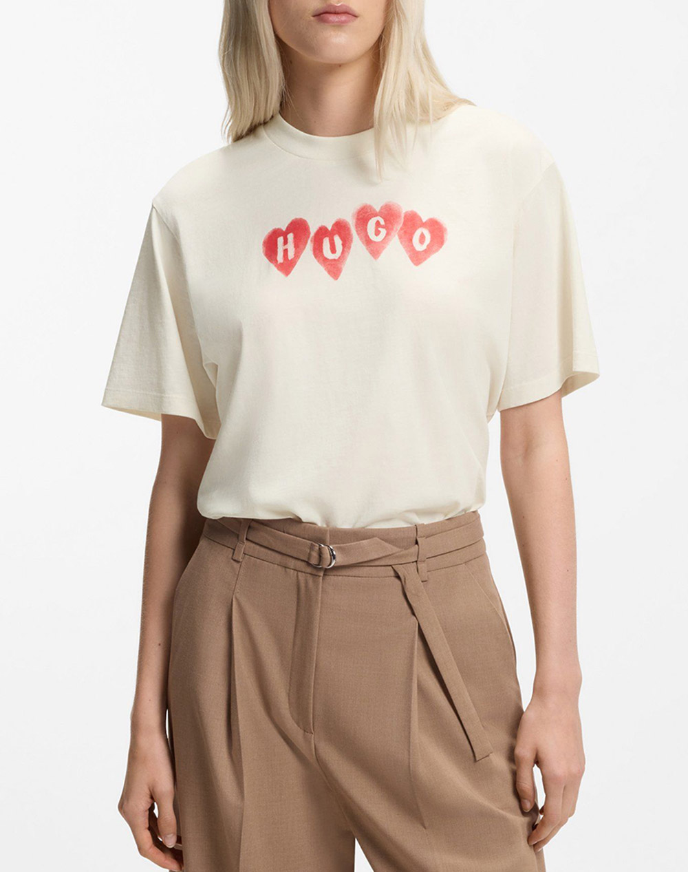 HUGO Vintage Tee_22 10279054 01 50561164-102 Ecru