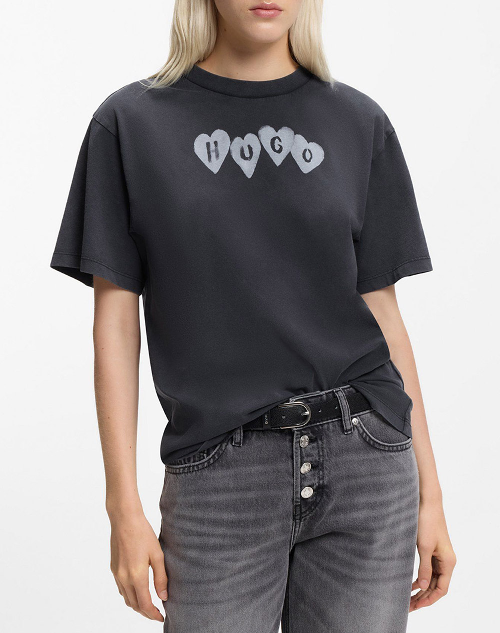 HUGO Vintage Tee_22 10279054 01 50561164-002 JetBlack