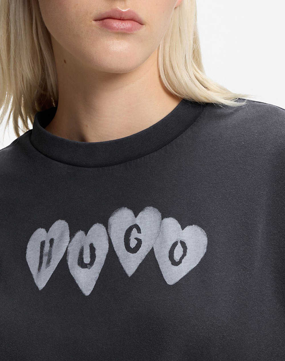 Hugo Vintage Tee 22 10279054 01 50561164-002 Jetblack Γυναικεία ρούχα μπλούζες Τ-Shirt Politikos Shop Πολιτικός