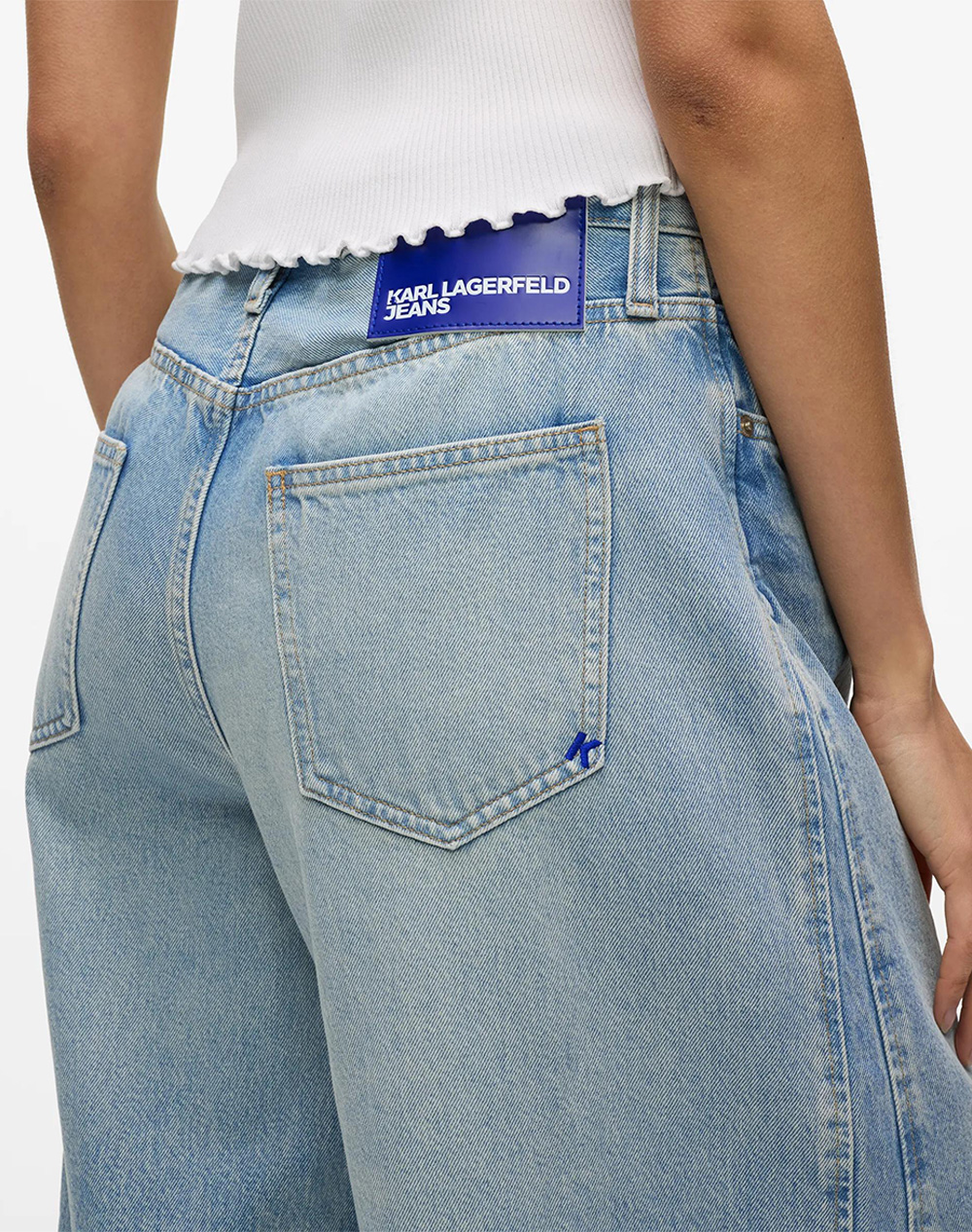 Karl Lagerfeld Jeans Klj Lr Wide Leg Panel Denim B2W10087-1Cl Denimlightblue Γυναικεία ρούχα παντελόνια Jean 5P Cargo Politikos Shop Πολιτικός