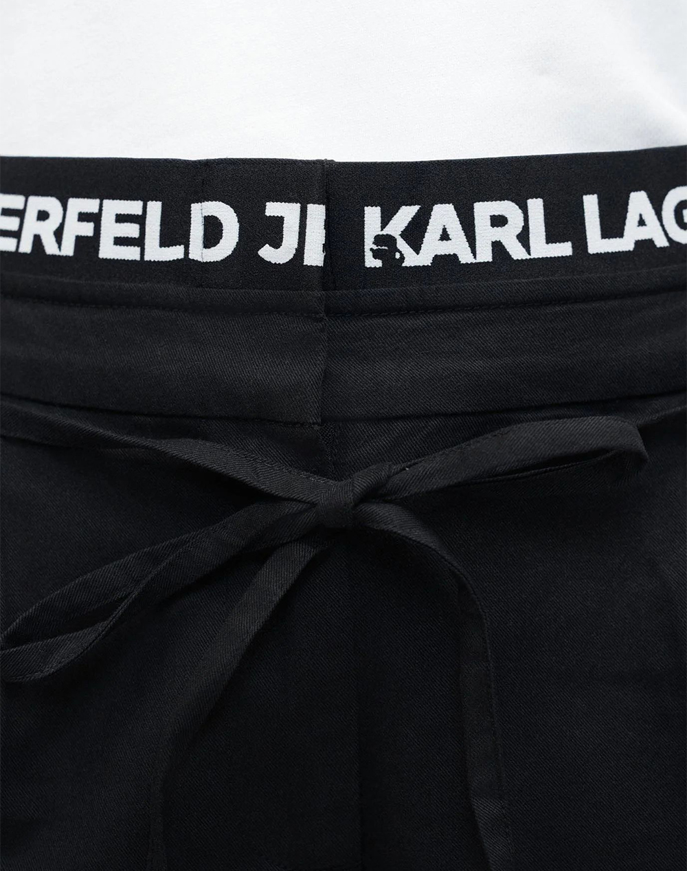 Karl Lagerfeld Jeans Klj Pleated Logo Pant B2W10059-999 Black Γυναικεία ρούχα παντελόνια Υφασματινα Politikos Shop Πολιτικός