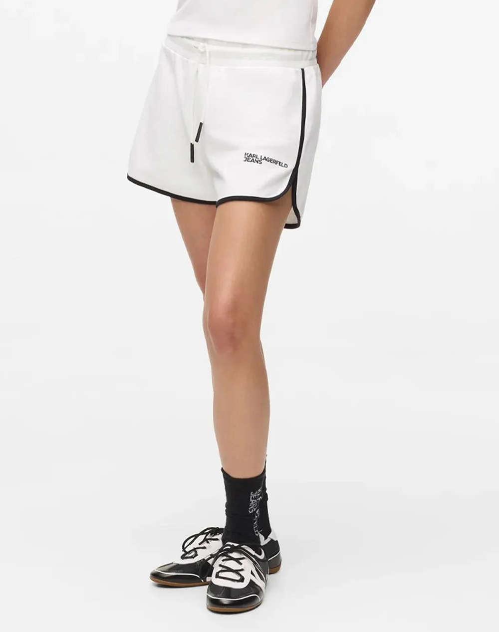 KARL LAGERFELD JEANS KLJ BINDING SWEAT SHORT B2W10125-100 White