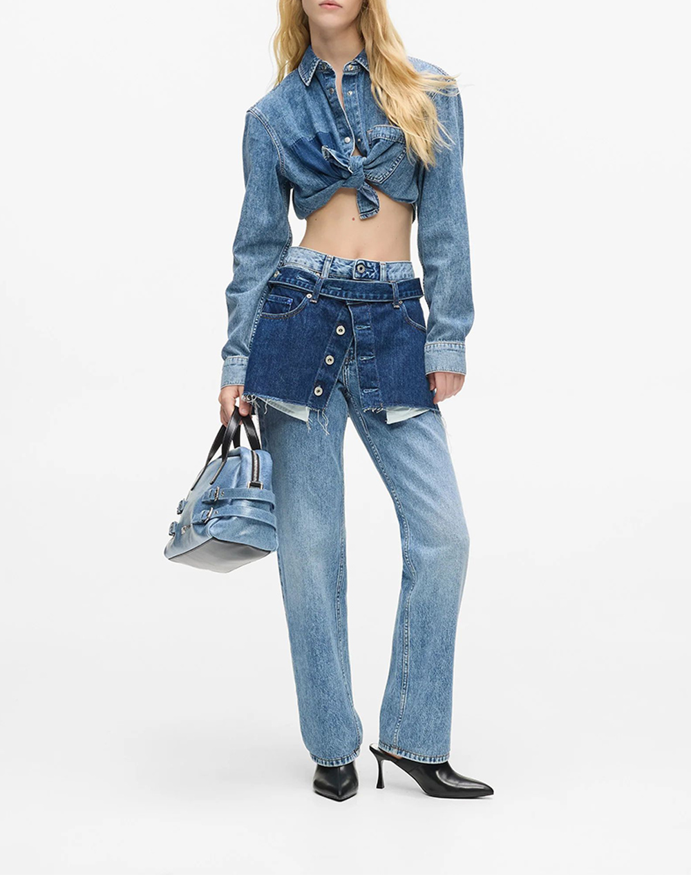 Karl Lagerfeld Jeans Klj Boxy Denim Blouse B1W11021-1Va Denimblue Γυναικεία ρούχα πουκάμισα Politikos Shop Πολιτικός