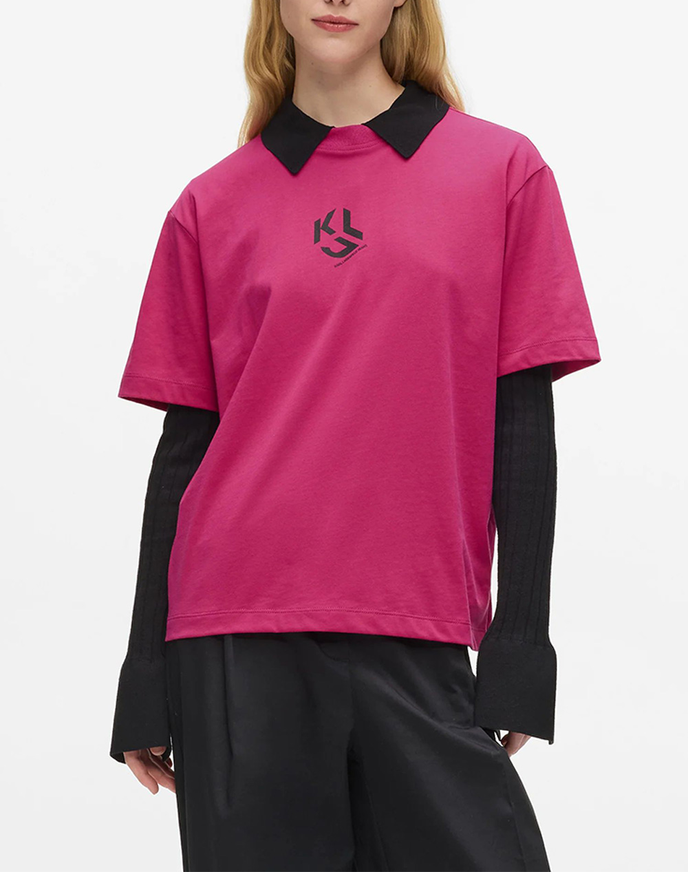 KARL LAGERFELD JEANS KLJ REG MONOGRAM TEE B1W17086-521 Purple