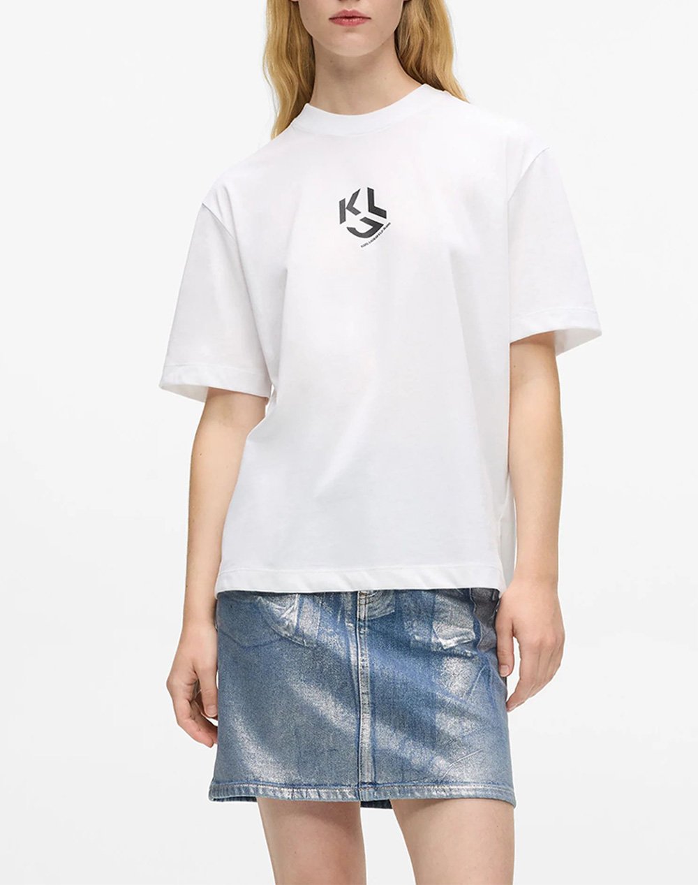 KARL LAGERFELD JEANS KLJ REG MONOGRAM TEE B1W17086-100 White