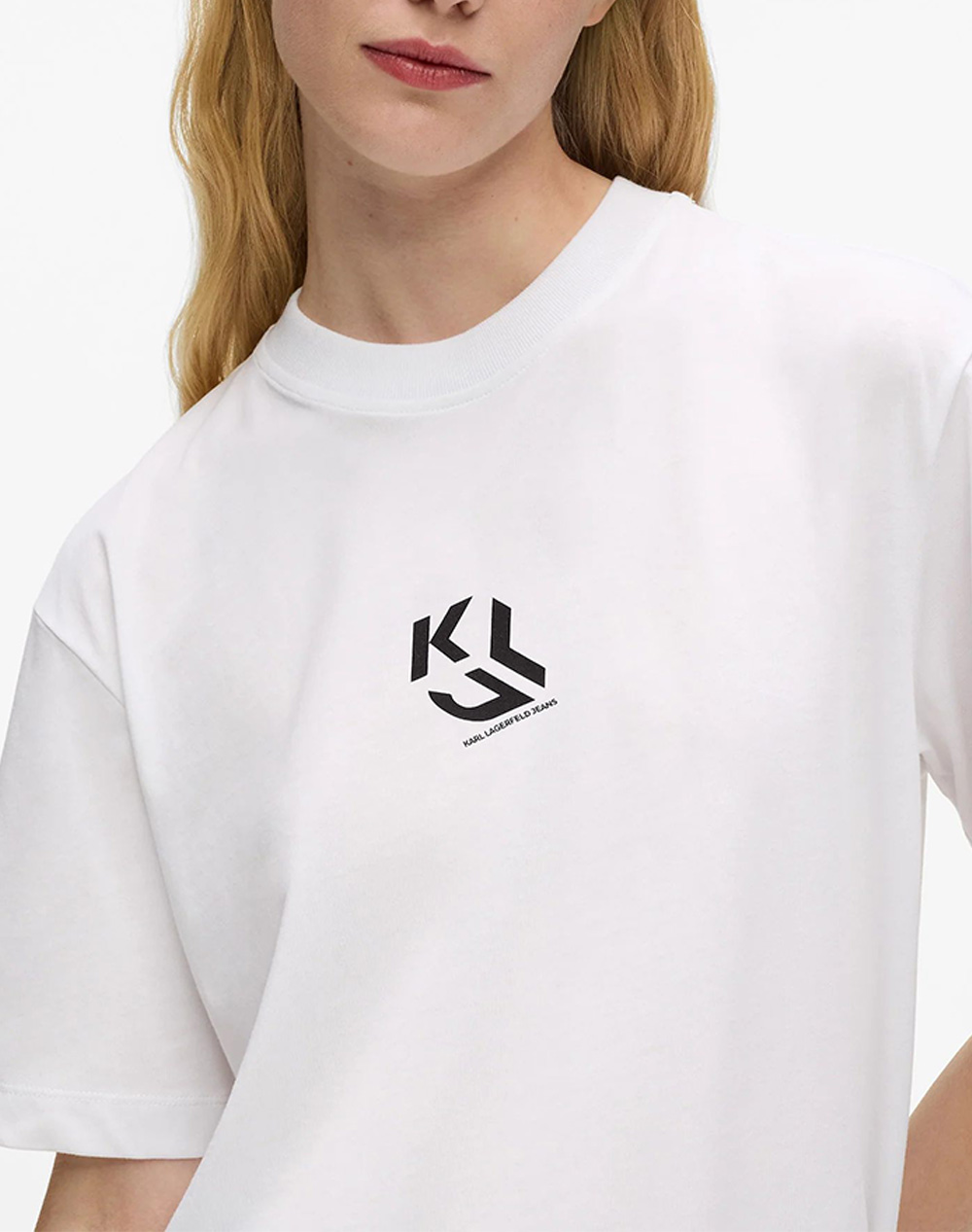 Karl Lagerfeld Jeans Klj Reg Monogram Tee B1W17086-100 White Γυναικεία ρούχα μπλούζες Τ-Shirt Politikos Shop Πολιτικός