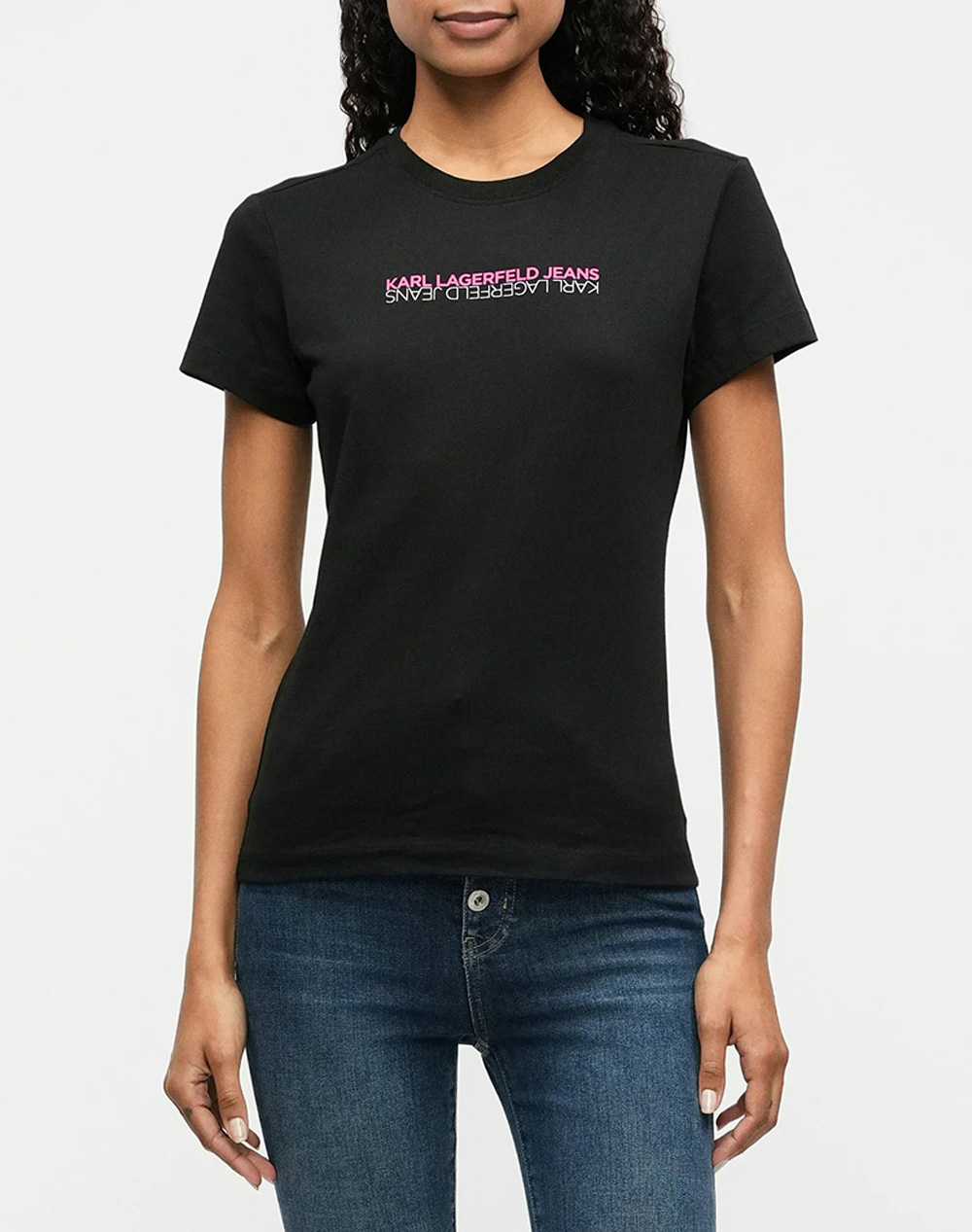 KARL LAGERFELD JEANS KLJ SLIM SS REFLECTION TEE B1W17053-999 Black
