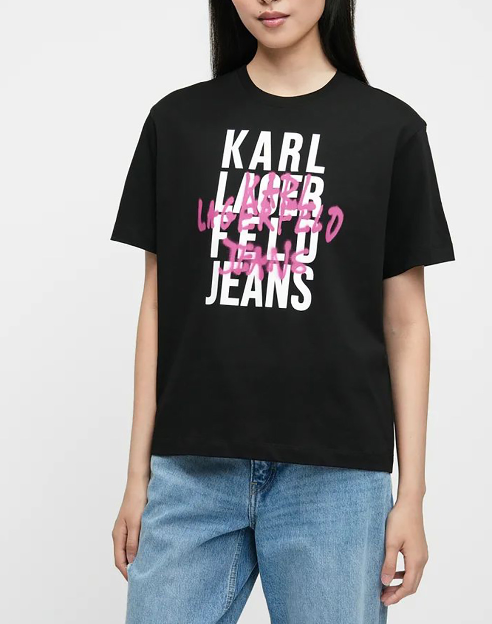 KARL LAGERFELD JEANS KLJ REG GRAFFITI LOGO B1W17057-999 Black