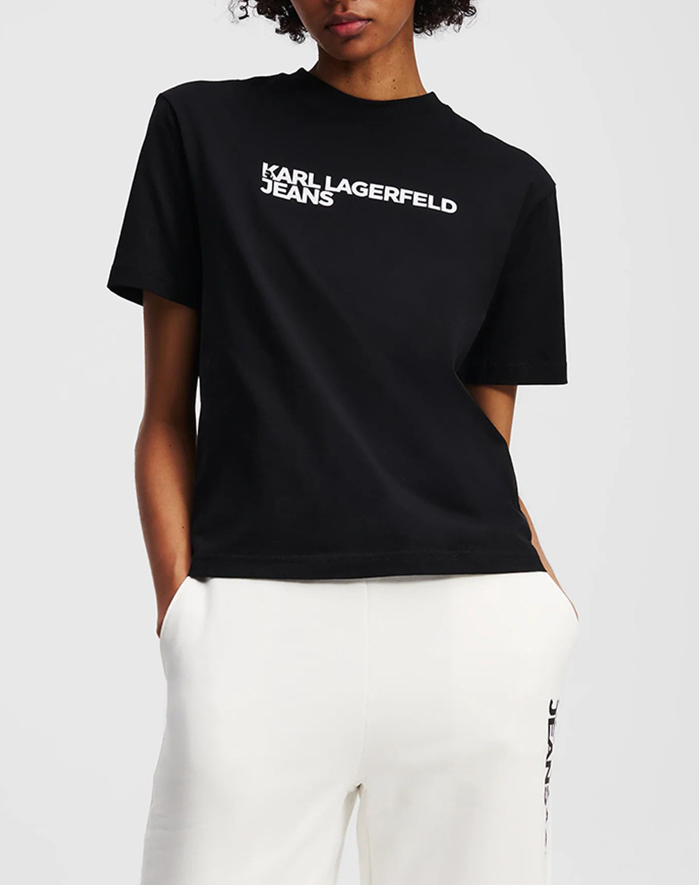 KARL LAGERFELD JEANS KLJ REG SS ESSENTIAL TEE A1W17005-999 Black
