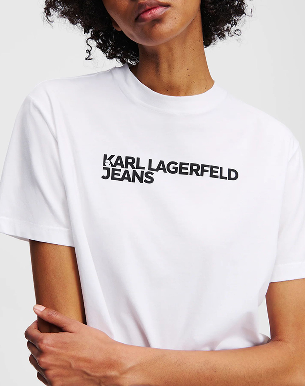 Karl Lagerfeld Jeans Klj Reg Ss Essential Tee A1W17005-100 White Γυναικεία ρούχα μπλούζες Τ-Shirt Politikos Shop Πολιτικός