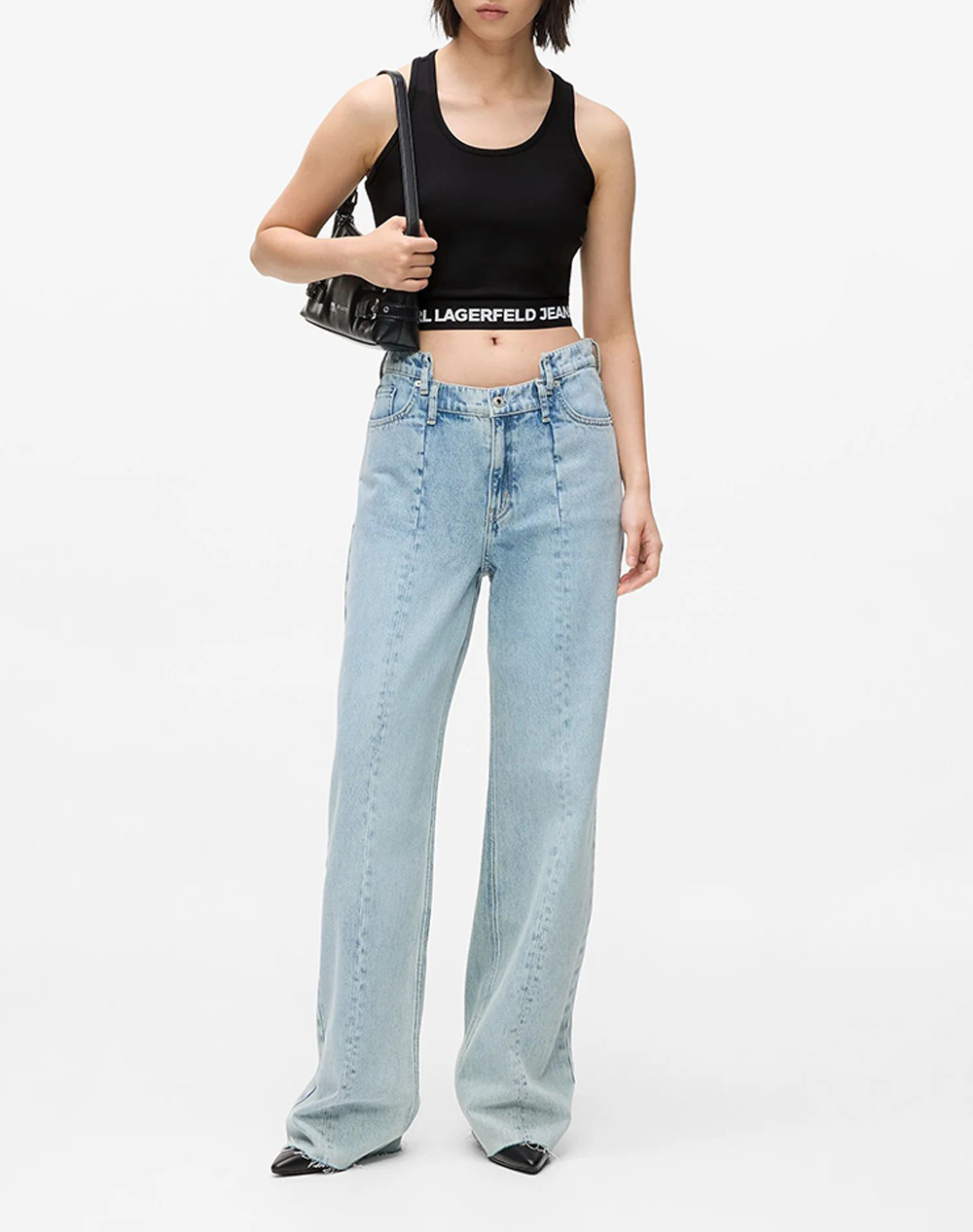 Karl Lagerfeld Jeans Klj Milano Tank B1W17048-999 Black Γυναικεία ρούχα μπλούζες Τοπ Κορμακια Politikos Shop Πολιτικός