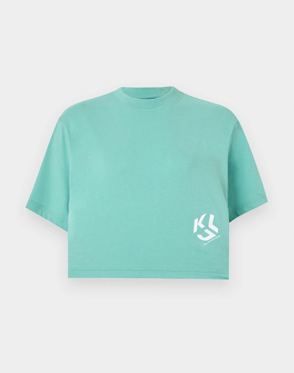 KARL LAGERFELD JEANS KLJ REG CROPPED MONOGRAM TEE A2W17076-1IE Green